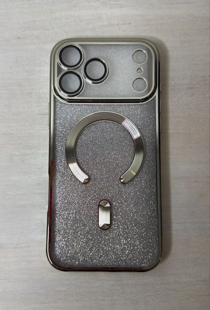 Funda con lámina de brillo con MagSafe Plateado para iPhone 17 Pro Max